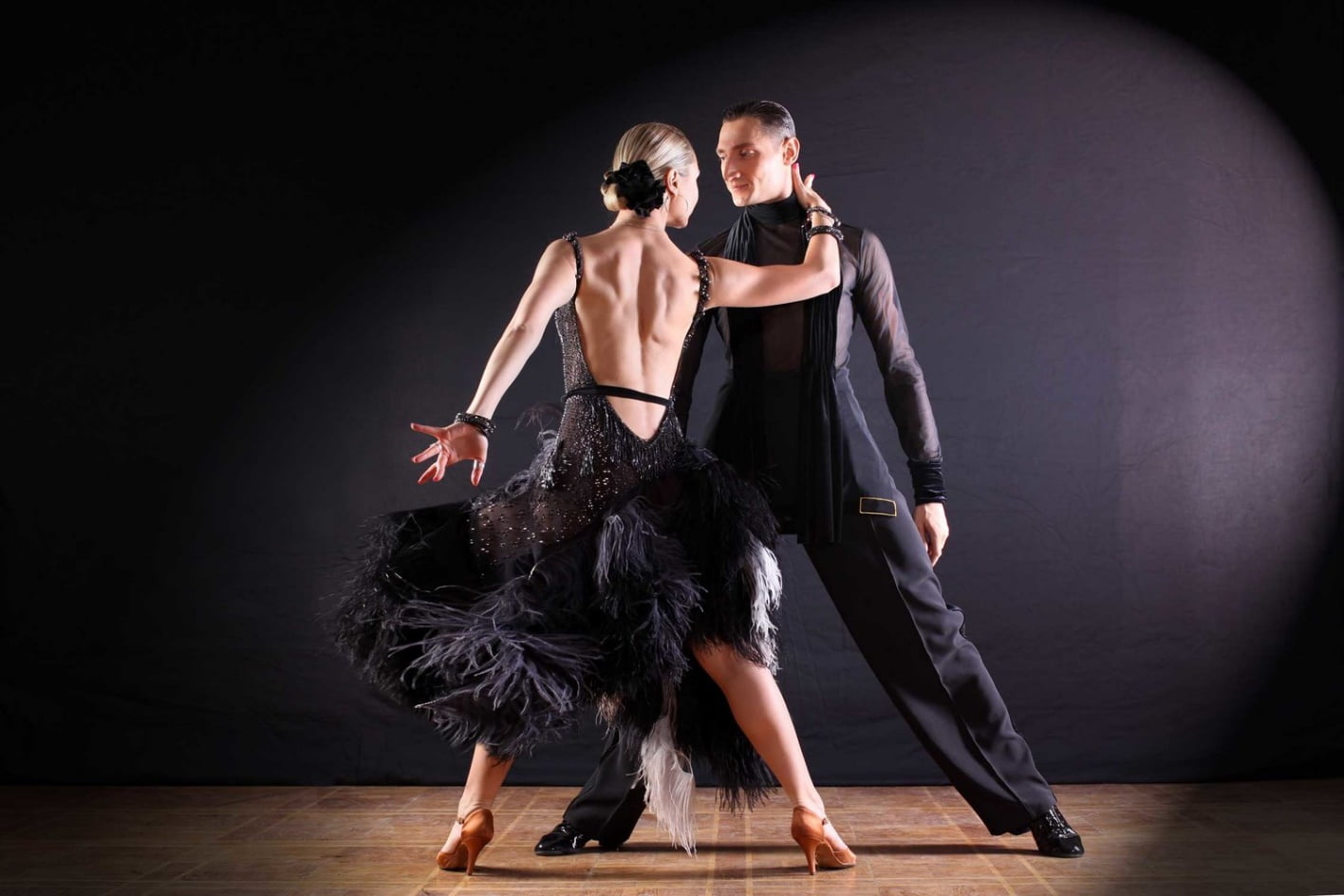 Couple in black dress dancing